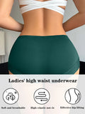 7Pcs/Set Solid Women Seamless Panties High Elastic Basic Boyshort Daily Comfort Female Underwear