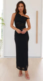 Foridol Mesh Bodycon Long Dresses Women Elegant Summer Yellow Party Dress Cut Out One Shoulder Tank Maxi Vestidos 2025 New Dress