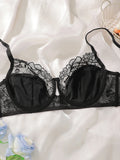 Women's embroidered lace plus size bra with steel ring gathering push up underwear suitable for full figured women MR2679