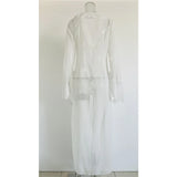 New Sexy V Neck Ruffled Long Sleeve Chiffon Tunic Beach Cover Up Cover-ups Beach Dress Beach Wear Beachwear Female Women V5976
