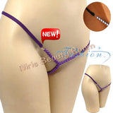 DEKA Elastic Crotchless High quality Real Pearl Thongs Women Low-Rise Hollow Sexy G-string Female Erotic Panties Underwear