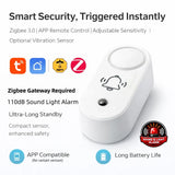 Zigbee Siren Alarm Smart Home Vibration Sensor Detection Security Alert TUYA Smart Life&Zigbee 2mqtt Version Work With Gateway