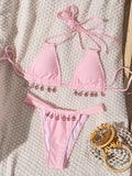 2025 Halter Luxury Rhinestone Diamond Bikini Female Swimsuit Women Swimwear Two-pieces Bikini Set Bather Bathing Suit Swim Lady