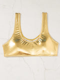 sexy metallic bandeau bikinis sets two pieces 2026 high waist thong swimsuit female bathing suit swimwear biquini tankini