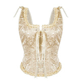 Elegant Corset With Lace Straps Bridal Gown Corset Sexy Lace Slim Top Hollow Out Pure Desire Charming Top Fashion Beautiful ZD8Z