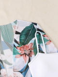 3 Pieces High Waist Bikinis 2026 Women Printed Swimwear Female Bandeau Swimsuit With Kimono Bathers Swimming Bathing Swim Suit