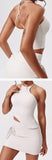 Tennis Suit Set Yoga Set Casual Outdoor Bra Golf Short Skirt Anti-light Running Pocket Fitness Suit Breathable Sports Tank Top