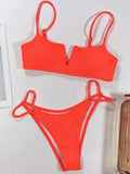 V-Bar Underwired Polka Dot Bikini 2025 Women Swimsuit Female Swimwear Two Pieces Bikini Set Ribbed High Cut Bathing Suit Swim