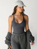 Sporty Style Tank Top Women Yoga Style Vest Solid Color Slim Fit Strapless Sportswear 2026 New Summer Dress up Female Clothing
