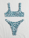 Sexy Micro Bikini Women Orange Leopard Print Push Up Padded Thong Swimsuit Female Cut Out Bathing Suit Swimwear Biquini
