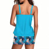 2026 Pinted Floral Tankini Two Pieces Swimsuit Women Vintage Swimwear Female Bathers Bathing Swimming Swim Suit Beachwear