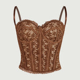 Casaul Pure Desire Style Sexy Fishbone Corset Waist Cincher Sleeveless Hollow Out Tight Camisole Vest Outerwear For Women 1EEW