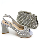doershow nice African Shoes And Bag Matching Set With pink Hot Selling Women Italian Shoes And Bag Set For Party Wedding !HLO1-3