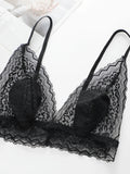 Sexy Lace Deep V Bralette for Women Casual Beach Wear bra Y2K Aesthetic Crop Top  Summer Vacation Outfit Lingerie bra A2375