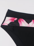 Women's Color Block Print Bikini Set Swimsuit with Adjustable Shoulder Straps Fashionable High Waist Swimwear for Summer Beach