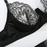 Toucheart 4 Piece Set Sexy Embroidered Lace Erotic Backless Lingerie For Women Mesh Patchwork Lace See-Through Sexy Lingerie Set