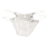 2026 Womens Briefs Sexy Love Mesh Transparent Low Waist Triangle Pants Thin Bow Knot Hollow Breathable Thongs Ruffled Panties