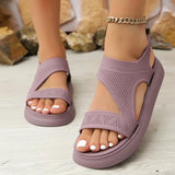 2026 Shoes Women's Summer Shoe Wedges Platform Sandal Beach Sports Sandalias Elastic Knitting Casual Slip on Sandals