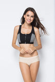 Sports Bra Women Front Zipper Double Inner Cup Push Up Patchwork Tops Female Yoga Fitness Shockproof Vest Sport Bras for Women