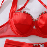 Women's sexy lingerie split set, sexy bra, comfortable and breathable see-through set