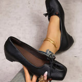 Retro Bow Inside Heightened Mary Jane Women's Shoes 2026 New Shallow Mouth Slip-on Square Toe Temperament Single Shoes