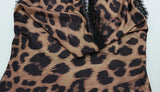 Ahagaga Sexy Women's Maxi Dresses Leopard Halter Backless Bodycon Slim Fit Deep V-Neck Bandage Print Party Eelgant Vestidos