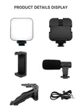 Smartphone Vlogging Kit With Tripod Phone Holder Mini Microphone LED Fill Light Starter For TikTok Live Stream Video YouTube