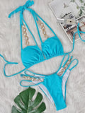 Sexy Halter Jewelled Diamond Bikini Women Swimsuit Female Swimwear Two-pieces Bikini set High Cut Bather Bathing Suit Swim Lady