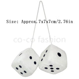2pcs Plush Dice Toys Velvet Pendants Car Hanger With Suckers Stress Relief Squeeze Cube Fluffy Stuffed Decoration Eid Amagi