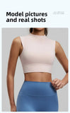 Women's Yoga Tank Top Highly Stretchy, Slightly High-Neck Sports Bra with Built-In Cups Lifts and Shapes The Bust Sexy Fitness