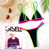 Splicing Brazilian Mini Thong Bikini Female Swimsuit Women Swimwear Two-pieces Bikini set High Cut Bather Bathing Suit Swim Lady