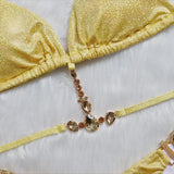 2 Colors Sexy Bikini Women Luxury Crystal Diamond Shining Fabric Swimwear Swimsuit Bikinis Set Bathing Suit Beach Bikini Female