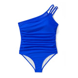 S - XXL Sexy One Shoulder High Cut Leg One Piece Swimsuit Women Swimwear Female Striped Monokini Bather Bathing Suit Swim K7096