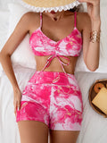 Strappy Bikini 2026 Women High Waist Swimsuit Tie Dye Drawstring Swimwear Female Bathers Bathing Swimming Swim Suit Beachwear