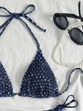 Sexy Purple Polka Dot Print Bikini Set Women Shell Pleate Push Up Bra Bandage Thong Swimsuit 2026 Summer Bathing Suit Swimwear