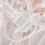 Sexy Lingerie Set Women Erotic Bra Nightdress Sexy Lace V-Neck Underwear Solid Slim Soft Dresses Transparent Thong & Sleepwear