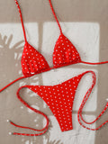 Triangle Halter Thong Bikinis 2026 Women Sexy Swimsuit Dot String Swimwear Female Bathers Bathing Swimming Swim Suit Beachwear