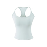 Early Spring New Style Hot Girl Pure Desire Sexy U-Neck Chest Pad Elastic Base Tank Solid Color Backless Sleeveless Top 6JYN