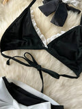 Women's Sexy Bow Lace-Up Sensual Dress Set Fashion Uniform - Trendy Comfortable Dress Ensemble for Adults New
