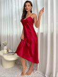 Women's Nightdress Spaghetti Strap V Neck Elegant Luxury Comfortable Breathable Loungewear Relaxing Daily Leisure Classic Style
