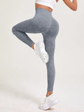 Retro Stone Wash Sportswear Woman Gym Yoga Pants Distressed Seamless High Waist  Women Sports Leggings Tummy Control Squat-Proof