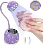 UV LED Nail Lamp, Cordless Gel X Nail Lamp Flash Cure, Auto Sensor Gooseneck Portable USB Gel Nail Dryer U V Light with 4 Timers