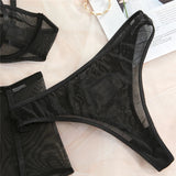 Plus Size Sensual Lingere Exotic Bandage Bra Garter Briefs Sets Transparent Intimate Hard Woman Luxury Fancy Underwear Bra Set