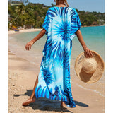 2026 New Colorful Kaftan Tunic Beach Dress Beach Wear Beachwear Beach Cover Up Cover-upsLoose Maxi Dress Female Women V4428