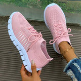Spring Autumn Solid Breathable Mesh Flat Shoes Women Plus Size Non Slip Sock Sneakers Woman Comfortable Soft Sole Sport Shoes