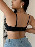 Women's New Black Bralette Pull Up With Steel Rims Brassiere Lace Comfortable Daily Plus Size Underwear A2904