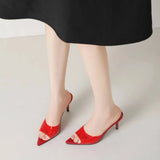 Spring and Summer New Style Fashion High Heels Women's Slippers Pointed Tip Concise Sexy Party Women's Shoes High 8cm Size 35-43