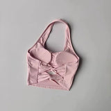 Women's yoga sports bra, neck hanging cross belt chest cushion yoga back training bra