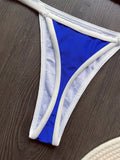 Solid color sexy embroidered Brazilian flag bikini set, women's swimsuit 2-piece set, summer beach bikini