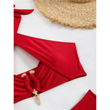 2026 Halter Cut Out High Waist Bikini Female Swimsuit Women Swimwear Two-pieces Bikini set Padded Bather Bathing Suit Swim V6256